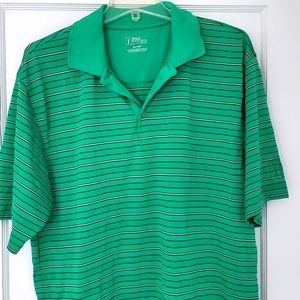 PGA Tour Dri Fit Golf Polo - XL - Green with Black & Gray Stripes - Like New EUC